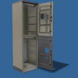 Шкаф металлический двухсекционный 2100х600х600 для монтажа электрооборудования.