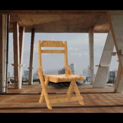 Дачное раскладное деревянное кресло