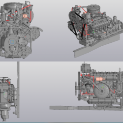 3D Модель двигатель ЗМЗ автомобиля ГАЗ-66-02