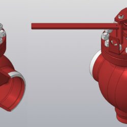 3D Модель клапана регулирующего поворотного Ду150 Ру100, конструктивный аналог 6с-13-3 Барнаульского котельного завода