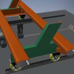 3D модель подкатной тележки с линейным приводом