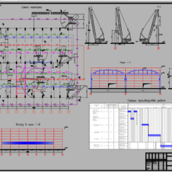 Монтаж строительных конструкций промышленного здания (Высота здания до низа несущих конструкций - 9,6 м)