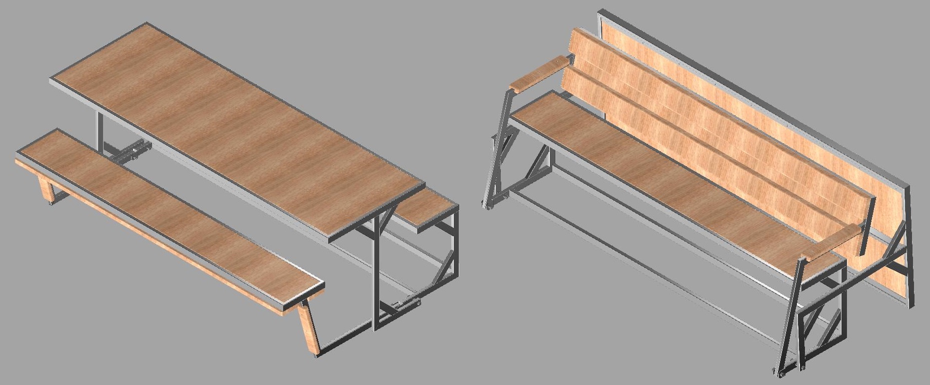 Скамейка-трансформер - Чертежи, 3D Модели, Проекты, Интерьер и мебель