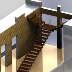 Лестница с ограждением из стекла
