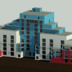 3D модель офисного центра переменной этажности