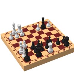 Шахматная доска с фигурами и координатами