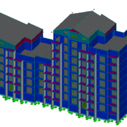 Расчетная модель панельного здания RFEM