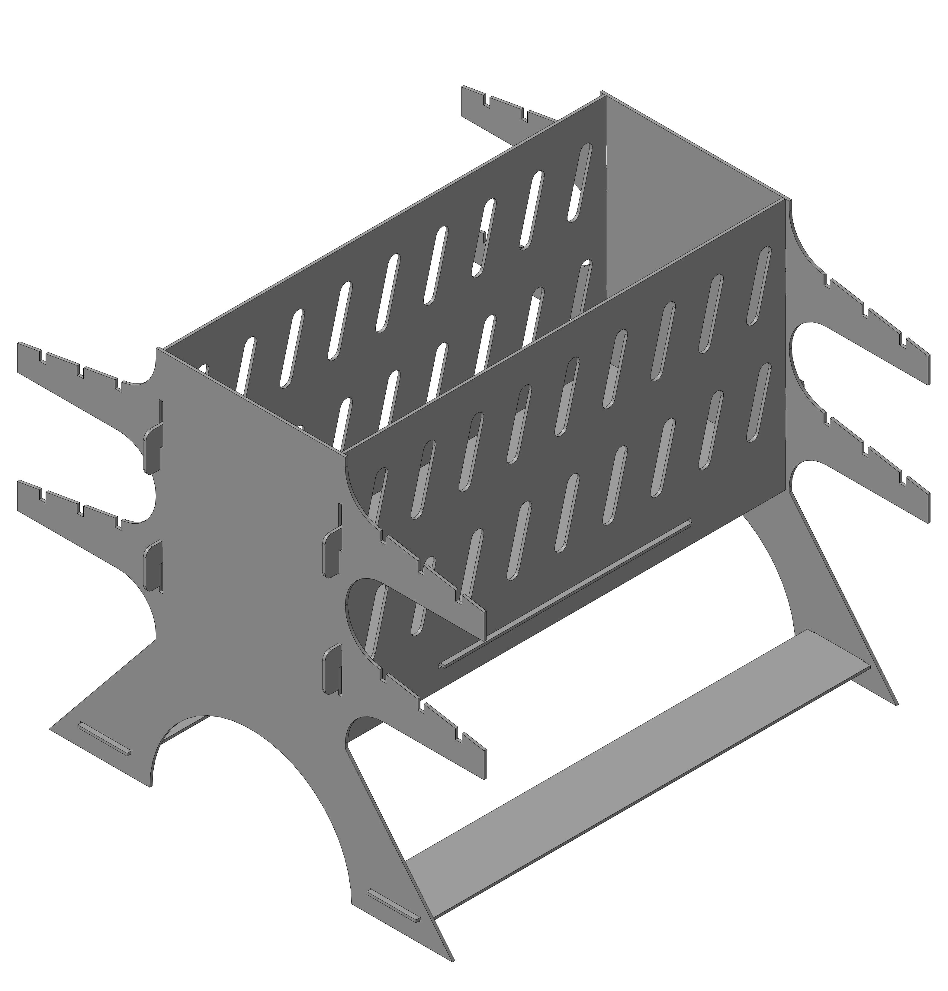 Вертикальный мангал чертеж dxf