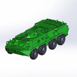 3D модель БТР-80 выполненный одной деталью