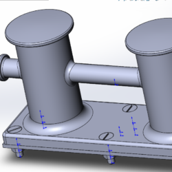 Моделирование изделий судового машиностроение в SolidWorks "Кнехт"