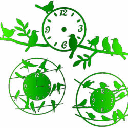 Часы с птицами (файлы для лазерной резки)