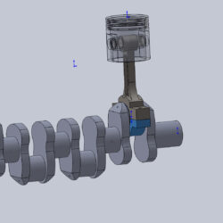 Параметризированная 3D модель кривошипно-шатунного механизма