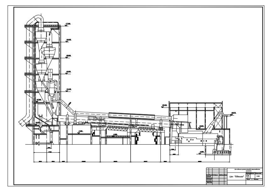 чертеж Проектирование и эксплуатация технологической линии обжига портландцементного клинкера по сухому способу