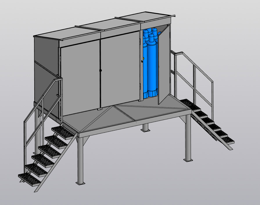 Шкаф хранения кислородных баллонов