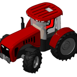 Трактор на колесном ходу 3D Модель