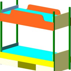 Двухэтажная (двухярусная) кровать с ящиками 1900*800 (металл, двп, мдф)