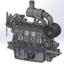 3D модель дизеля Д442-59