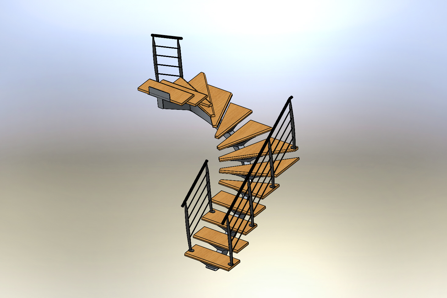 Лестница внутренняя 3Д- сборочная модель - Чертежи, 3D ...