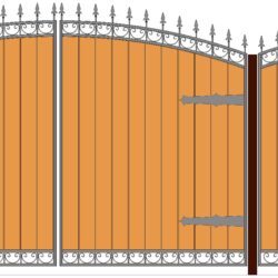 Ворота распашные шириной 3,5 м