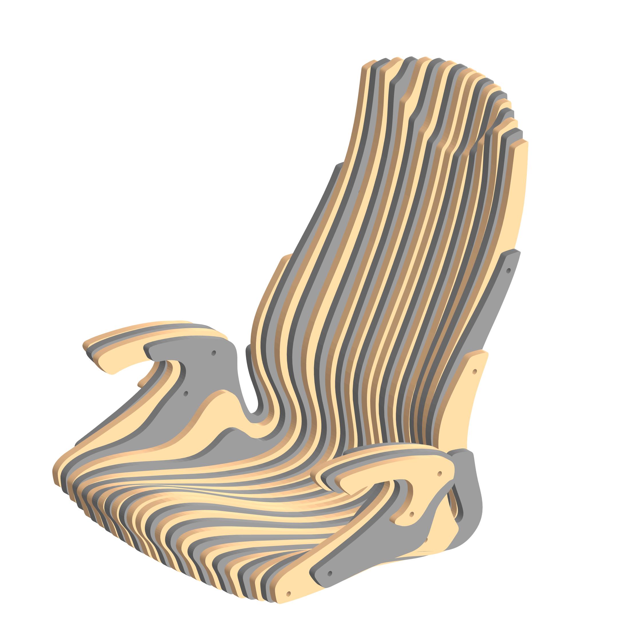 Кресло ракушка из фанеры чертежи dxf