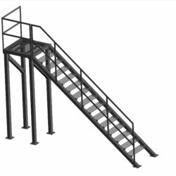 Лестница металлическая со ступеньками из арматуры