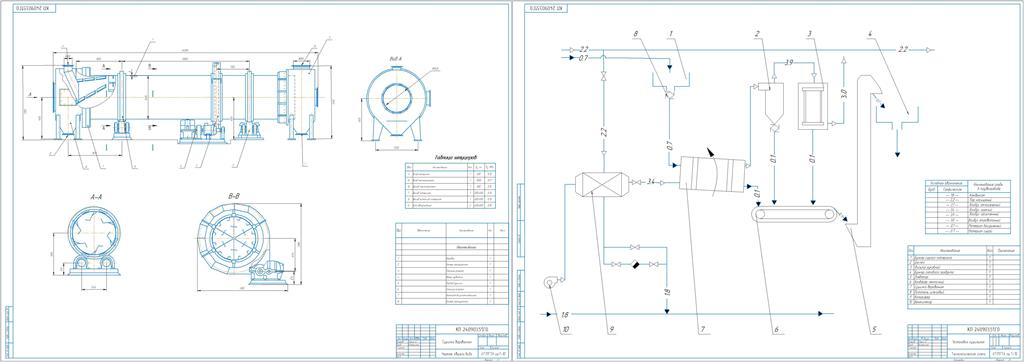 Барабанная сушилка чертеж компас