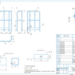 Комплект рабочих чертежей для изготовления поручней (перил) на кабину бульдозера Caterpillar D9R