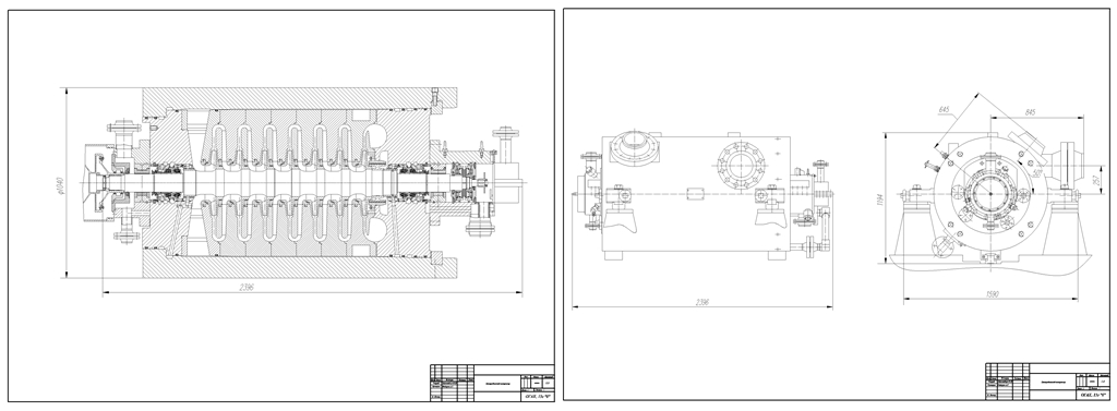 Центробежный двухступенчатый компрессор чертеж