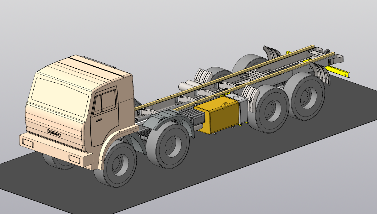 Шасси КАМАЗ-6350 - Чертежи, 3D Модели, Проекты, Автомобили грузовые