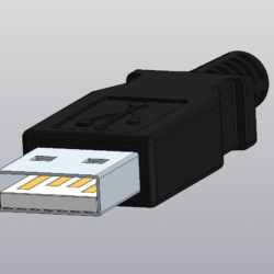 Компьютерный USB A коннектор 4pin вилка под пайку