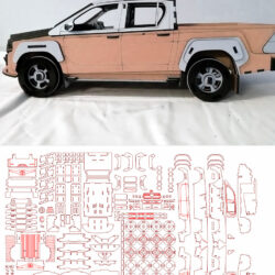 3D Пазл Toyota hilux для лазерной резки