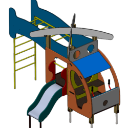 3D модель детского игрового комплекса "Вертолет"