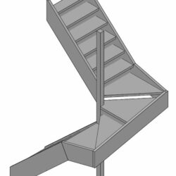 3Д модель забежной лестницы