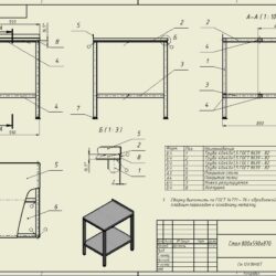 Стол компьютерный - Чертежи, 3D Модели, Проекты, Интерьер и мебель