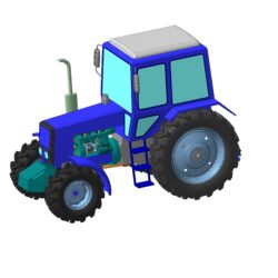 Габаритная модель трактора МТЗ 1021