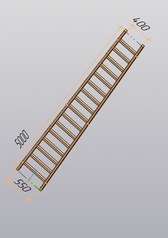 Деревянная приставная лестница купить у производителя