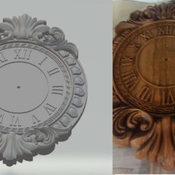 Часы с вензелями и римским циферблатом