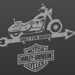 Вешалка для одежды настенная Байк 819*377 и эмблема Harley-Davidson