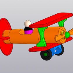 Выкройка игрушечного самолёта из кожи | Макеты для лазерной резки