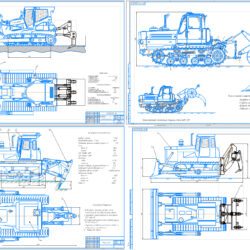 Чертеж бульдозера-рыхлителя на базе трактора Liebherr NTB PR 756, Т-130, Т-150, Т-170