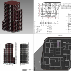3D-модель 21 этажного жилой дома