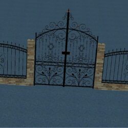 3D Кованная ограда с воротами