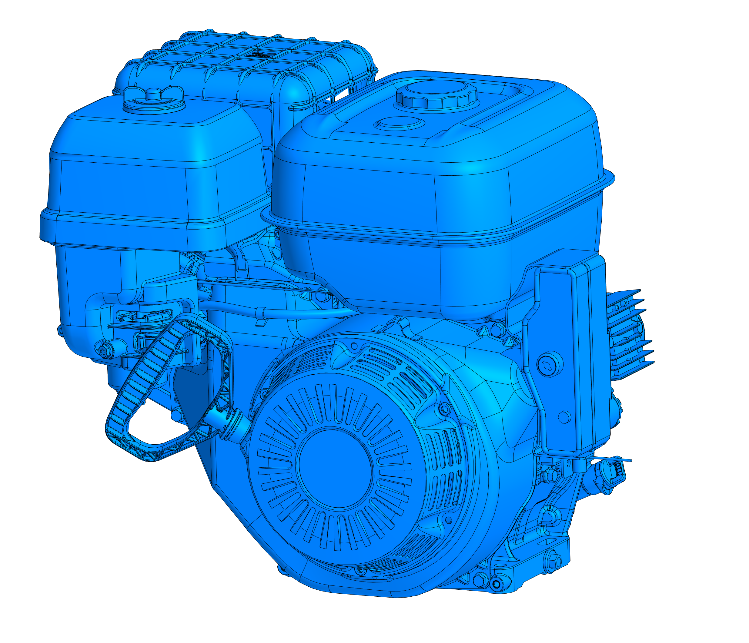 3D модель двигателя Zongshen GB460 - Чертежи, 3D Модели, Проекты, ДВС