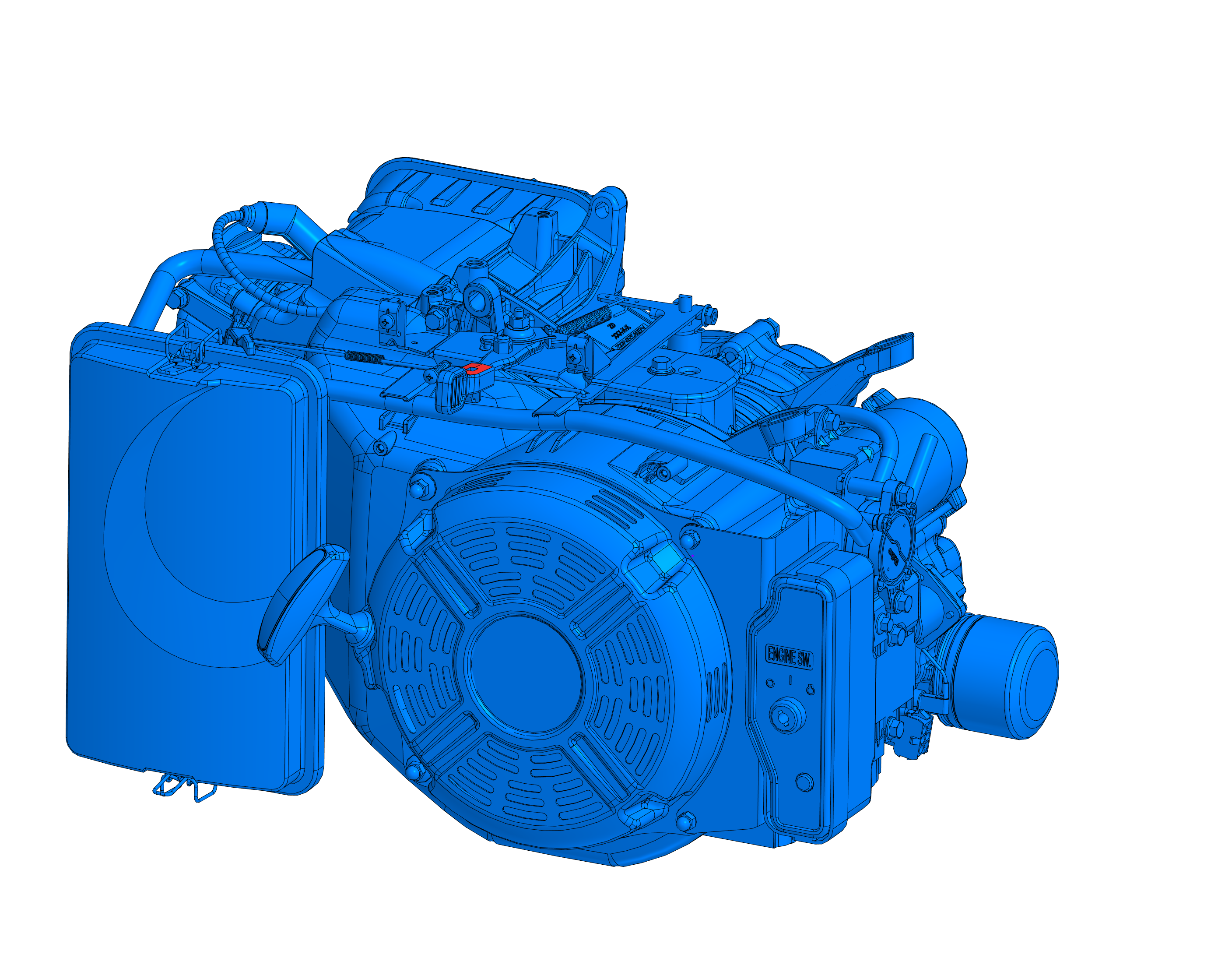 3D модель двигателя Zongshen GB620 - Чертежи, 3D Модели, Проекты, ДВС