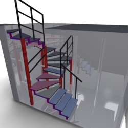Лестница с забежными ступенями на второй этаж. 2 поворота на 180 градусов