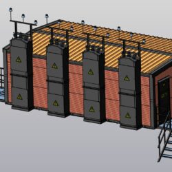 Блочно-модульное здание электрической подстанции из сэндвич-панелей с воздушным вводом