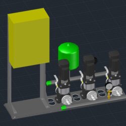 3D модель хозяйственно-бытовой насосной станции со шкафом управления