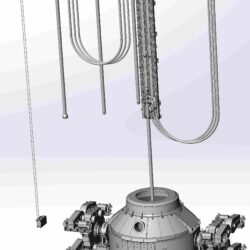 3D модель машины подачи кислорода для продувки жидкого чугуна кислородом сверху при конвертерном производстве стали.