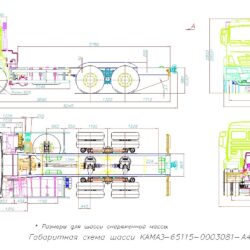 Габаритная схема шасси КАМАЗ-65115-0003081-A4
