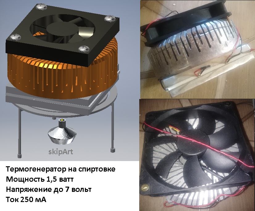 Термогенератор на спиртовке - Чертежи, 3D Модели, Проекты ...